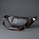 Men's leather waist bag 'Sigma' (Dark brown). Waist Bag. DragonBags - Rucksack leather. My Livemaster. Фото №4