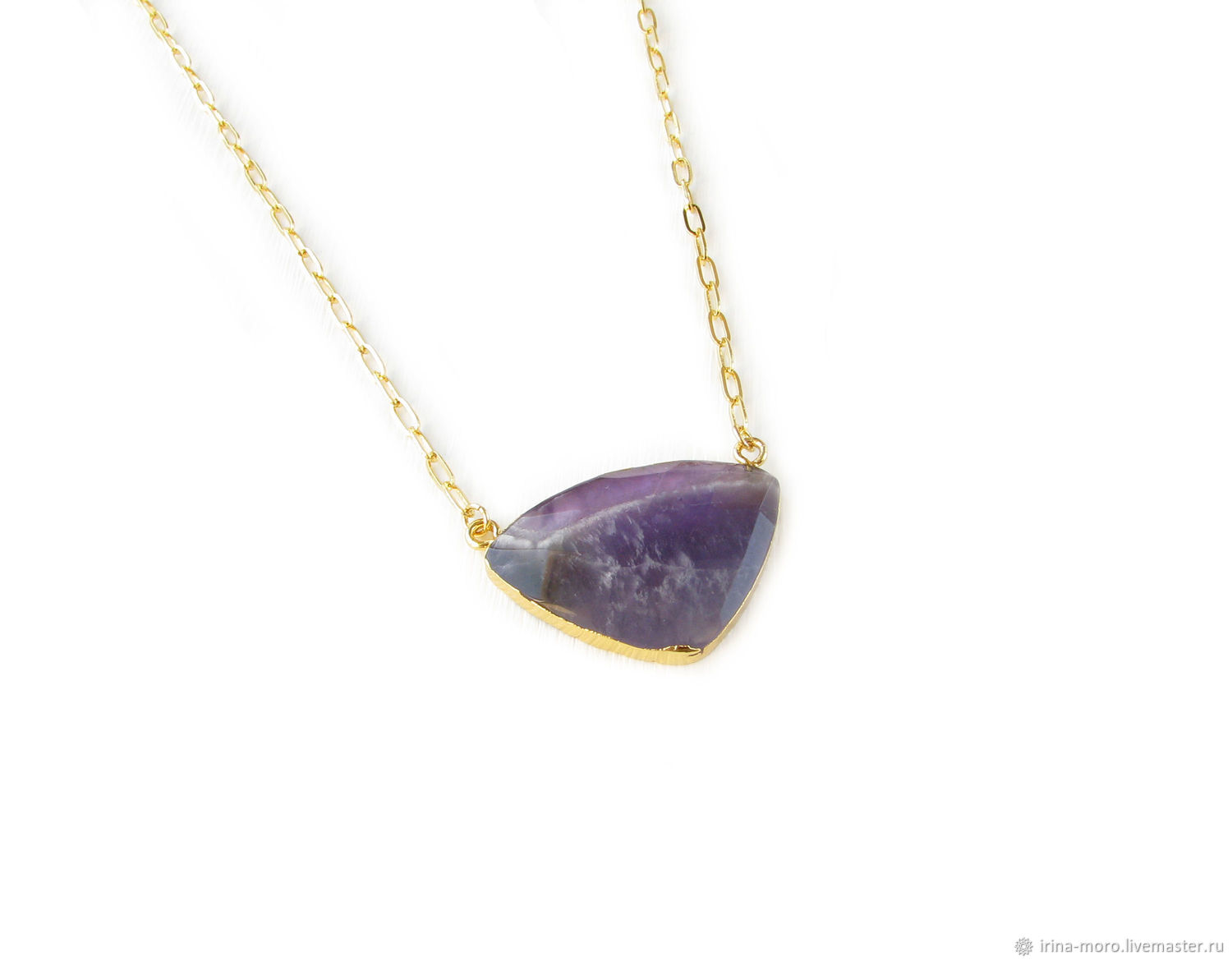 Purple amethyst pendant, amethyst pendant in gold – купить на Ярмарке ...