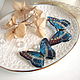 Transparent Blue Butterfly Earrings Blue White Boho Epoxy. Earrings. WonderLand. Online shopping on My Livemaster.  Фото №2