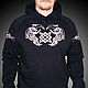 Sweatshirt `Star Of Russia`. Footer tehnicka with fleece. Embroidery on the collar and sleeves
