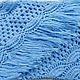Blue Shawl 220*90 Crocheted Triangular with Tassels #043. Shawls. Hand Knitted Shawls from Helen's. Online shopping on My Livemaster.  Фото №2