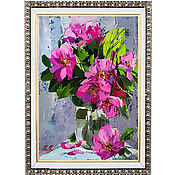 Картины и панно handmade. Livemaster - original item Framed Rosehip oil painting gift to a woman. Handmade.