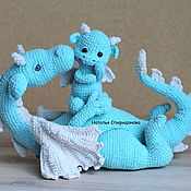 Материалы для творчества handmade. Livemaster - original item MK Dragon with a baby, a master class in crocheting. Handmade.