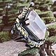 Серебряное кольцо с розовым кварцем и хризолитом, Кольца, Новосибирск,  Фото №1