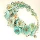 Order Waltz Mint Meadows. Necklace made of natural stones, fabric flowers. ms. Decorator. Livemaster. . Necklace Фото №3