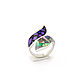 Ring snake. Charoite, Mother Of Pearl, Malachite. Size 17.Natural stone. Rings. ARIEL - MOSAIC. My Livemaster. Фото №5