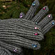 Перчатки с кристаллами серые, Перчатки, Новосибирск,  Фото №1