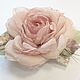 FABRIC FLOWERS. Chiffon rose brooch ' Pearl blush'. Brooches. fioridellavita. My Livemaster. Фото №4