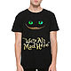 Cotton T-shirt ' Cheshire Cat', T-shirts and undershirts for men, Moscow,  Фото №1