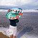Расписной бамбуковый зонт "On The Beach". Зонты. HolyCowChic. Ярмарка Мастеров.  Фото №4
