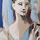 A copy of Picasso's painting The Spaniard from the island of Majorca (blue beige lady). Pictures. Pastelena. My Livemaster. Фото №4