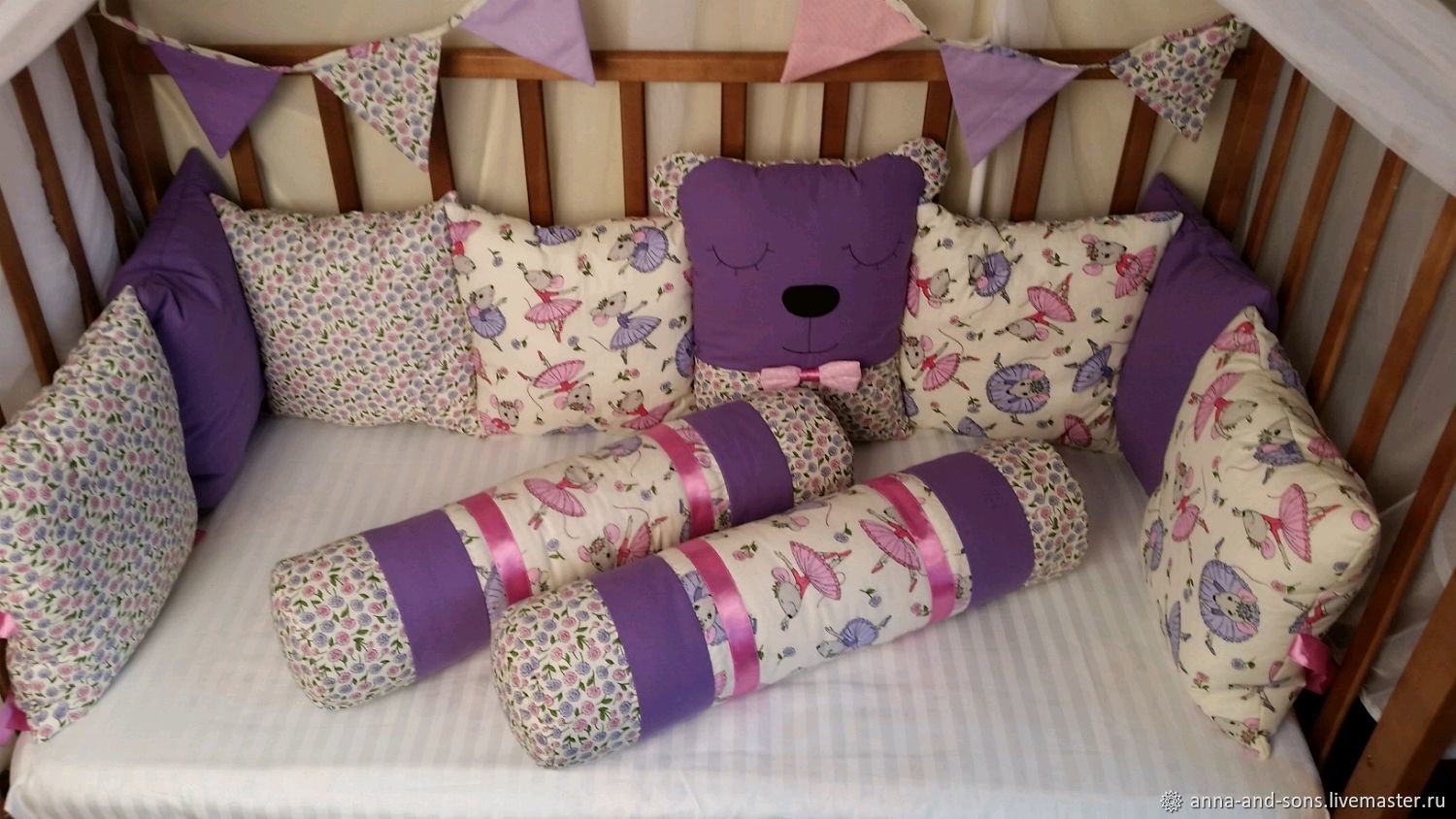Подушки валики в детскую кроватку