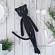 Черный кот игрушка длинноногая вязаная амигуруми Черный котенок, Мягкие игрушки, Саки,  Фото №1