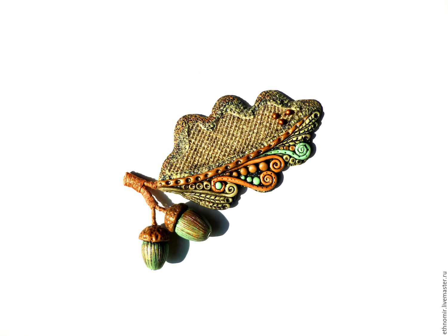 brooch `twig`no. `№3 flax; the series `fancy brooches`
