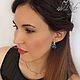 Earrings 'Daria' natural agate, silvering 12 microns. Earrings. Firuza. My Livemaster. Фото №4