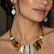 Украшения с янтарем и амазонитом. Колье. Elena Moonlight Jewelry. Ярмарка Мастеров.  Фото №13