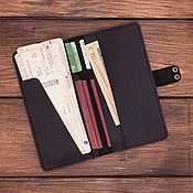 Сумки и аксессуары handmade. Livemaster - original item Travel holder for 3 passports made of Krabi leather. Handmade.
