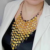 Украшения handmade. Livemaster - original item Necklace  with  amber and garnet. Handmade.