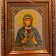 Именная икона святой Марины. Вышитая бисером, Иконы, Пенза,  Фото №1