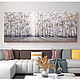 Large interior painting in gray tones Silver birch forest, Pictures, Sochi,  Фото №1