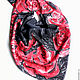 Order Silk Scarf 'Roses' Red,Black silk 100%. Silk Batik Watercolor ..VikoBatik... Livemaster. . Shawls1 Фото №3