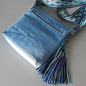 Сумки и аксессуары handmade. Livemaster - original item Bag-tablet: Small Shoulder Bag Folk Country Ethnic Jeans. Handmade.