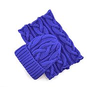 Аксессуары handmade. Livemaster - original item Hat and snood women`s set purple warm wool. Handmade.