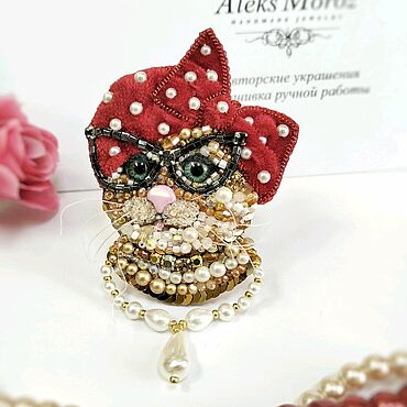 Украшения ручной работы. Ярмарка Мастеров - ручная работа Брошь Кошечка. Handmade.