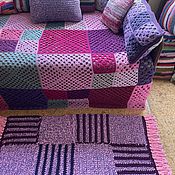 Для дома и интерьера handmade. Livemaster - original item Knitted carpet in a square of different colors. Handmade.