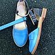 Freedom sandals blue / blue beige sole two removable belts. Sandals. Hitarov (Hitarov). My Livemaster. Фото №5