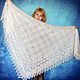 White hand knit lace Russian shawl,Wool wrap,Bridal cape №43, Shawls, Tashkent,  Фото №1