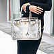 Сумка в стиле Hermes Birkin из кожи питона белое золото. Классическая сумка. PYTOSHASHOP. Ярмарка Мастеров.  Фото №9