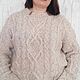  Вязаный женский свитер с  косами из пуха яка и мериноса. Свитеры. Наталья  Malinka_Knitwear/ Вязание. Ярмарка Мастеров.  Фото №6