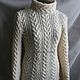 "Морская пена"- женский чистошерстяной свитер косами. Свитеры. IRINA GRUDKINA Handmade Knitwear. Ярмарка Мастеров.  Фото №10