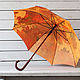 Umbrella with hand-painted Autumn maple and Rowan. Umbrellas. UmbrellaFineArt. My Livemaster. Фото №4
