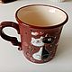 Ceramic mug handmade: Romantic cats. Mugs and cups. andrej-angelov. Online shopping on My Livemaster.  Фото №2