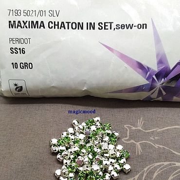 Материалы для творчества ручной работы. Ярмарка Мастеров - ручная работа 10шт Стразы в цапах Peridot ss16 4 мм maxima хрусталь шатоны. Handmade.