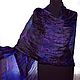 Scarf silk black blue purple long women's scarf stole. Scarves. Silk scarves gift for Womans. My Livemaster. Фото №6