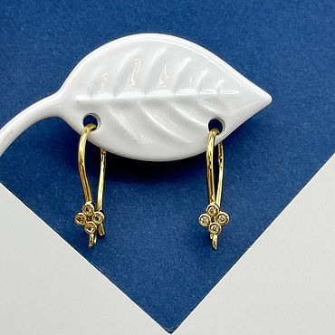 Материалы для творчества ручной работы. Ярмарка Мастеров - ручная работа Швензы крючки клевер, позолота, Е120. Handmade.