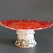 Для дома и интерьера handmade. Livemaster - original item mushroom. Ceramic sculpture-cake pan. Handmade.