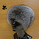 Hat fur women's Fox fur Blue frost. DF-54. Caps. Mishan (mishan). My Livemaster. Фото №4