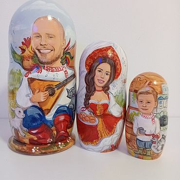 Русский стиль ручной работы. Ярмарка Мастеров - ручная работа Матрешки: Семья. Handmade.