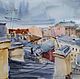 Watercolor painting of Peter Roof (steel ocher cityscape), Pictures, Yuzhno-Uralsk,  Фото №1