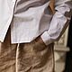 Хлопковая рубашка в бежевую полоску, накладные карманы, длинный рукав. Блузки. Скромное обаяние (Александра). Ярмарка Мастеров.  Фото №5