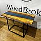 Заказать Стол-река из слэба карагача и эпоксидной смолы 110х50 см. WoodBroker. Ярмарка Мастеров. . Столы Фото №3