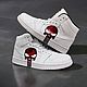 Кроссовки белые Nike Air Force унисекс, кастом, череп, ручная роспись. Кроссовки. Olgavolgoart. Роспись одежды и обуви. Кастом. Ярмарка Мастеров.  Фото №8