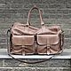 Large travel leather bag SKIF walnut color, Travel bag, Izhevsk,  Фото №1