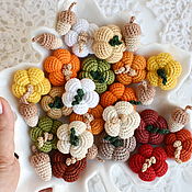Материалы для творчества handmade. Livemaster - original item Pumpkins knitted decor for scrap miniature for dolls. Handmade.