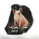 Symbol of the year 2019 Pig Magnet made of Jasper Souvenir, Magnets, Zmeinogorsk,  Фото №1