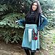 Джинсовая юбка на кокетке с вышивкой и кружевом. Юбки. ЮБКИ авторские ФЛАРИСА. Ярмарка Мастеров.  Фото №4